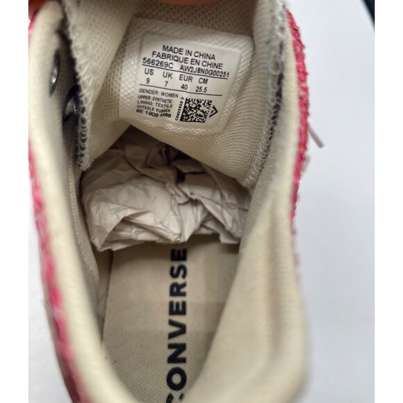 Converse Chuck Taylor AS Galaxy Dust Glitter Shoes Pink-Silver-White SZ W9 - Picture 6 of 7